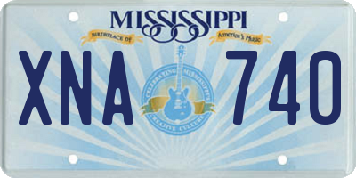 MS license plate XNA740