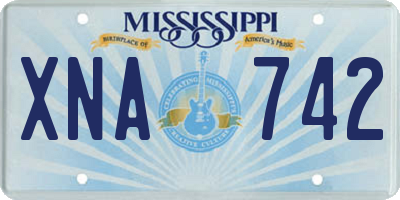 MS license plate XNA742
