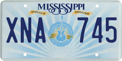 MS license plate XNA745