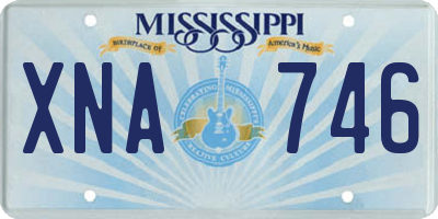 MS license plate XNA746