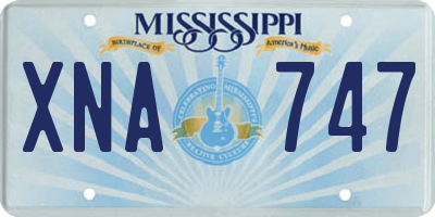 MS license plate XNA747