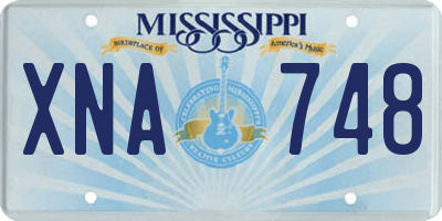 MS license plate XNA748