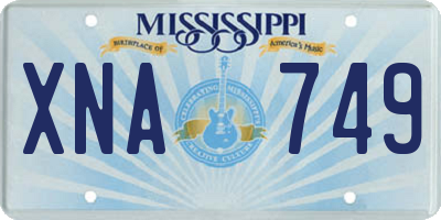 MS license plate XNA749