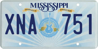 MS license plate XNA751