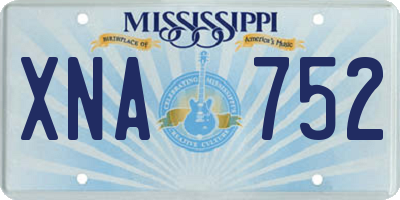MS license plate XNA752