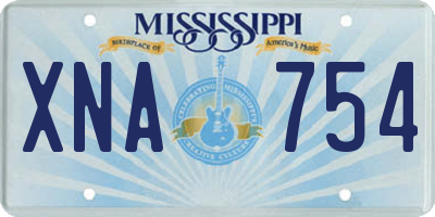 MS license plate XNA754