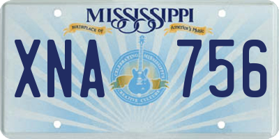 MS license plate XNA756