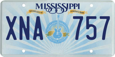 MS license plate XNA757