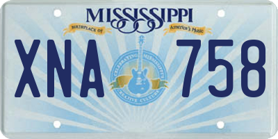 MS license plate XNA758