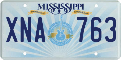 MS license plate XNA763