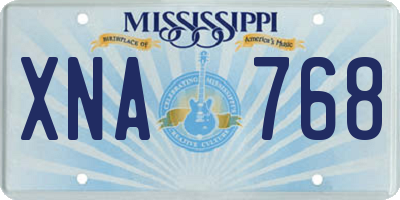 MS license plate XNA768