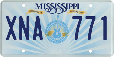 MS license plate XNA771