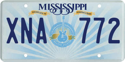 MS license plate XNA772