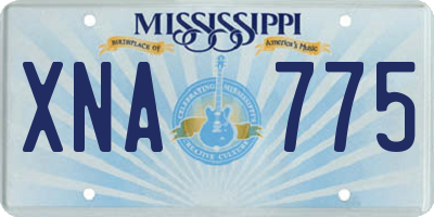 MS license plate XNA775