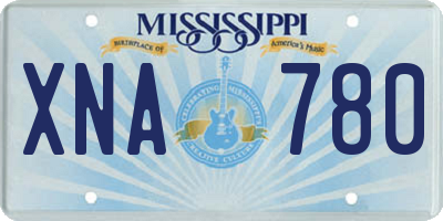 MS license plate XNA780