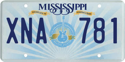 MS license plate XNA781