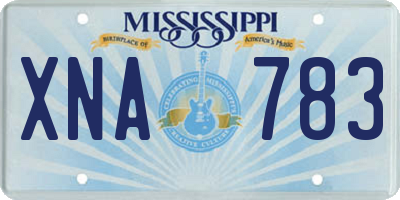 MS license plate XNA783