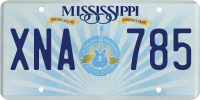 MS license plate XNA785