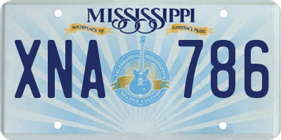MS license plate XNA786