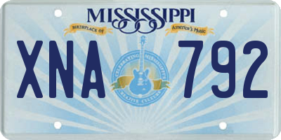 MS license plate XNA792