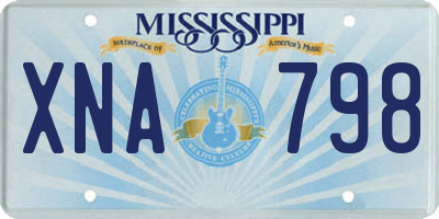 MS license plate XNA798