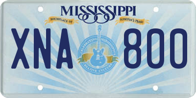 MS license plate XNA800