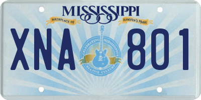 MS license plate XNA801