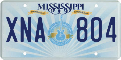 MS license plate XNA804