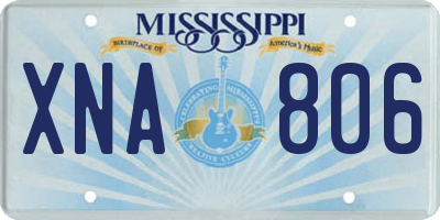 MS license plate XNA806