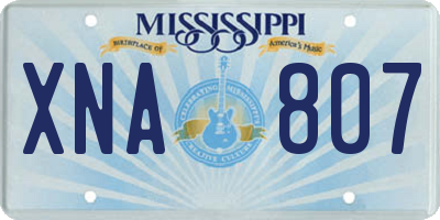 MS license plate XNA807