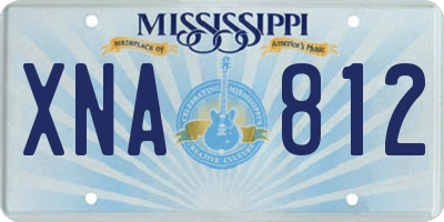 MS license plate XNA812
