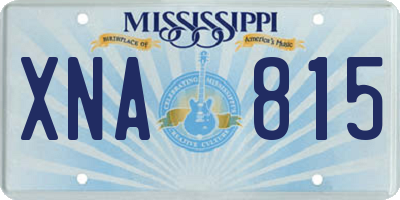 MS license plate XNA815