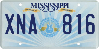 MS license plate XNA816