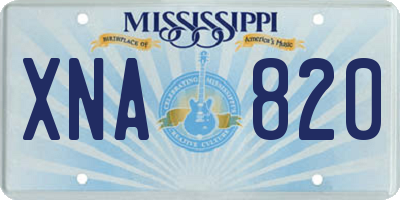 MS license plate XNA820