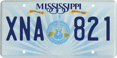 MS license plate XNA821