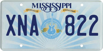 MS license plate XNA822