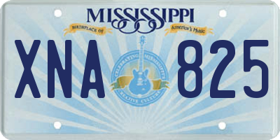 MS license plate XNA825