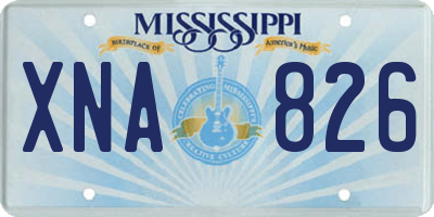 MS license plate XNA826