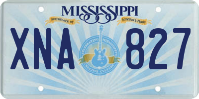 MS license plate XNA827
