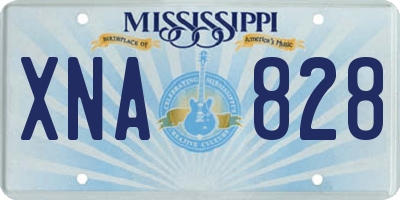 MS license plate XNA828