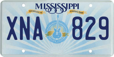MS license plate XNA829