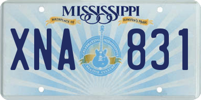 MS license plate XNA831