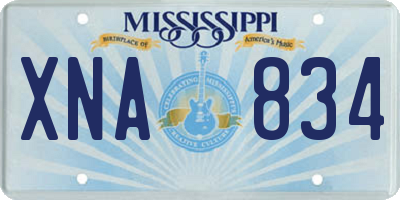 MS license plate XNA834