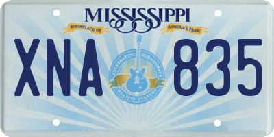 MS license plate XNA835