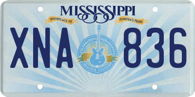 MS license plate XNA836