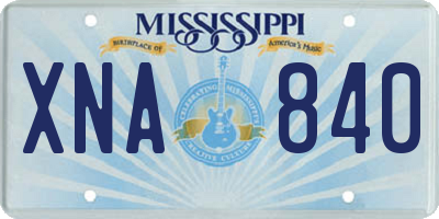 MS license plate XNA840