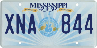 MS license plate XNA844