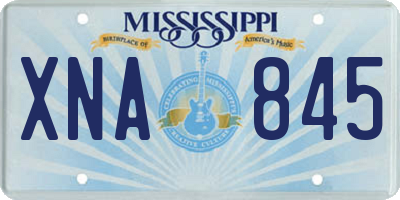 MS license plate XNA845