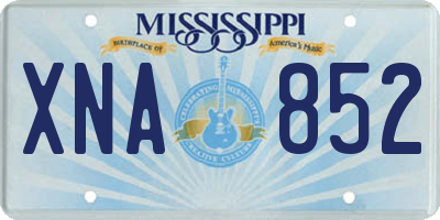 MS license plate XNA852
