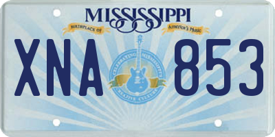 MS license plate XNA853